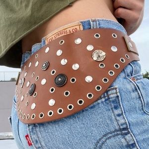 Sportmax Studded Wide Multi-Paneled Hip Belt